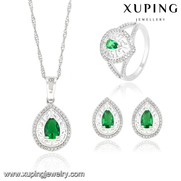 63833 Xuping Fashional Eleganter Rhodium Zircon Schmuckset